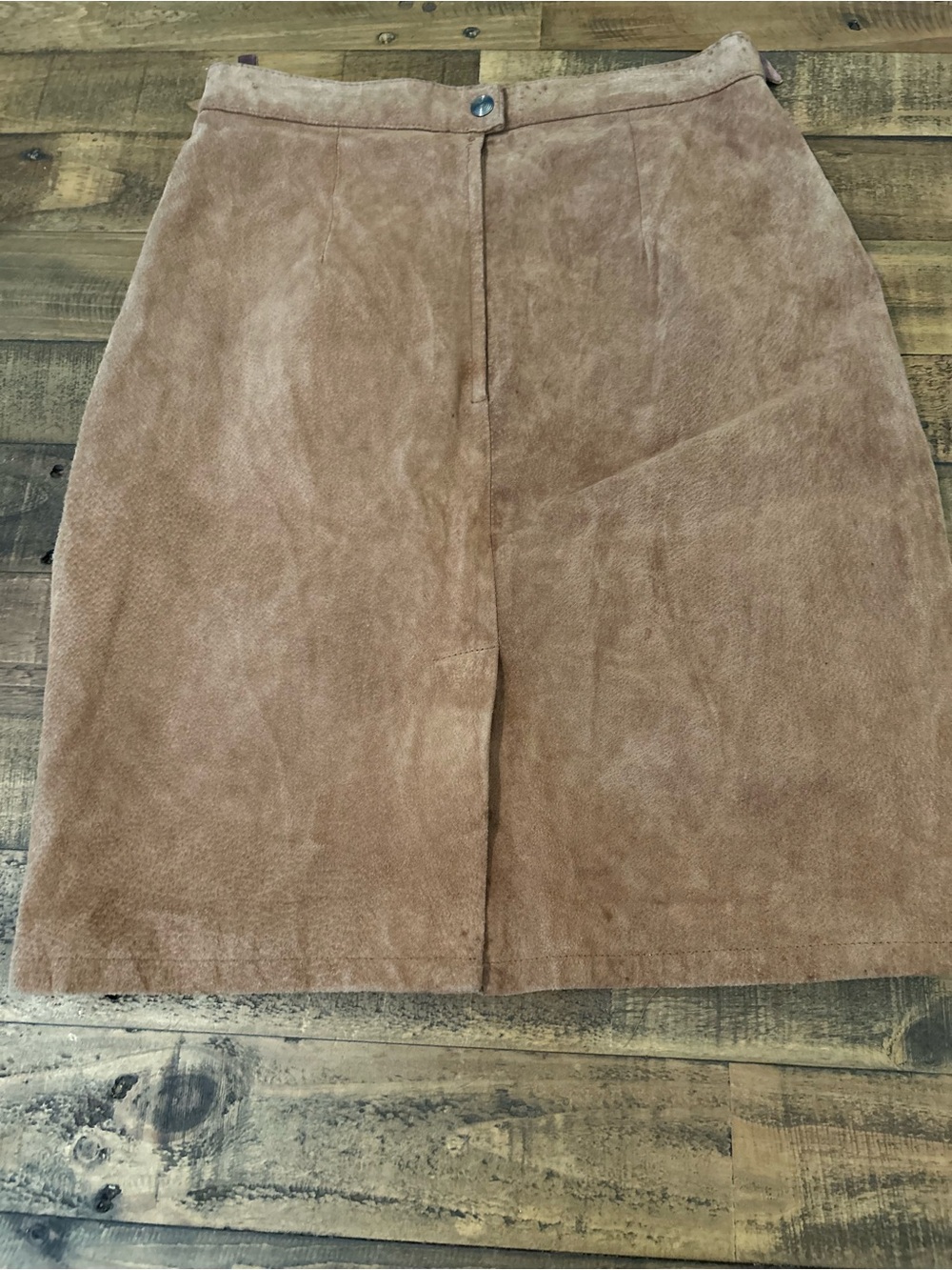 Women's leather A-Line Skirt in Light Brown